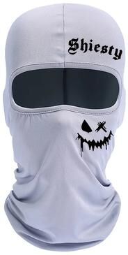 Modern Mode Marketplace Unisex Summer Cool Neck Cover, Smiling Face Print Balaclava Face Mask, Motorcycle Skiing Scarf gray one Size