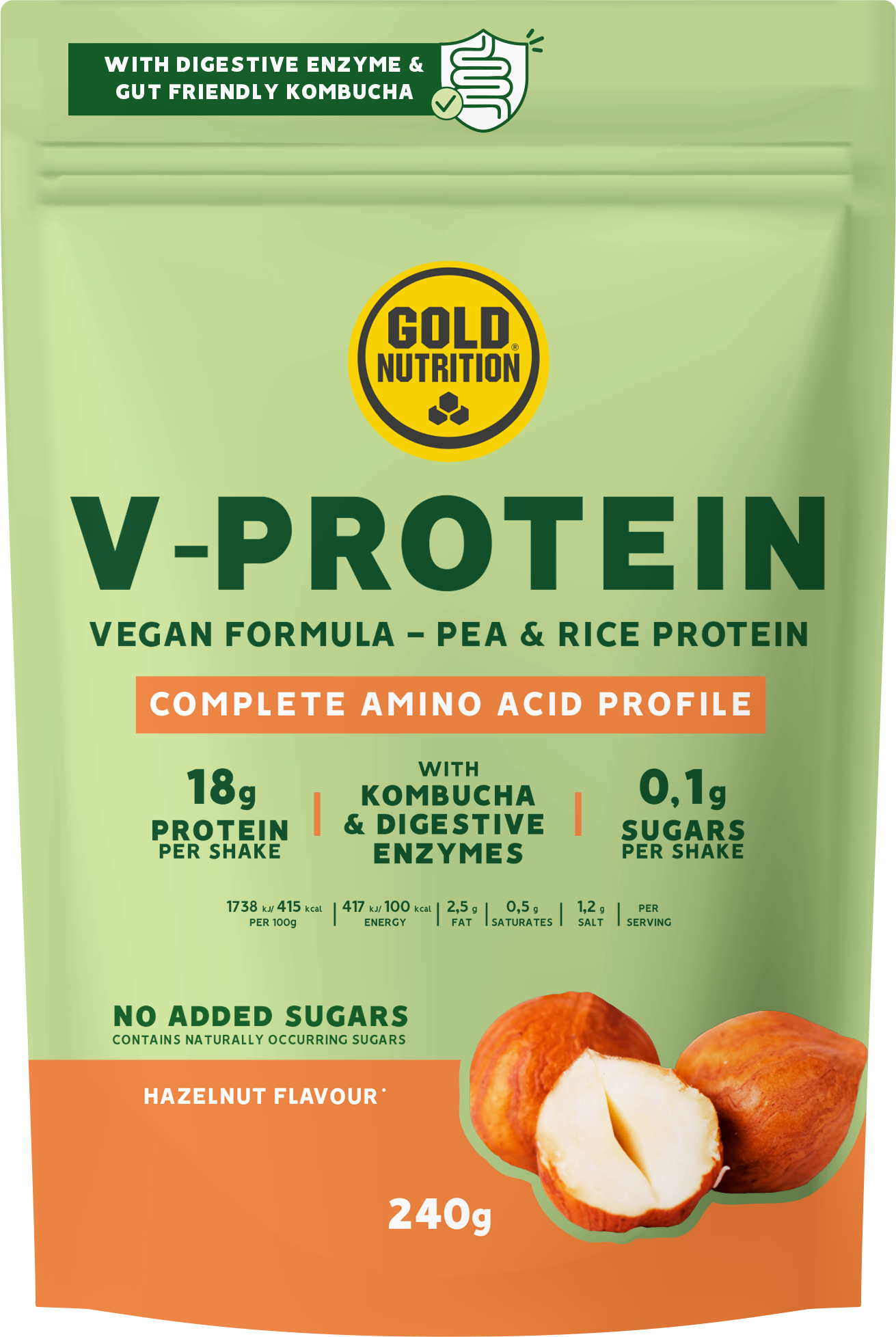 GoldNutrition V-Protein 240 gr Hazelnut
