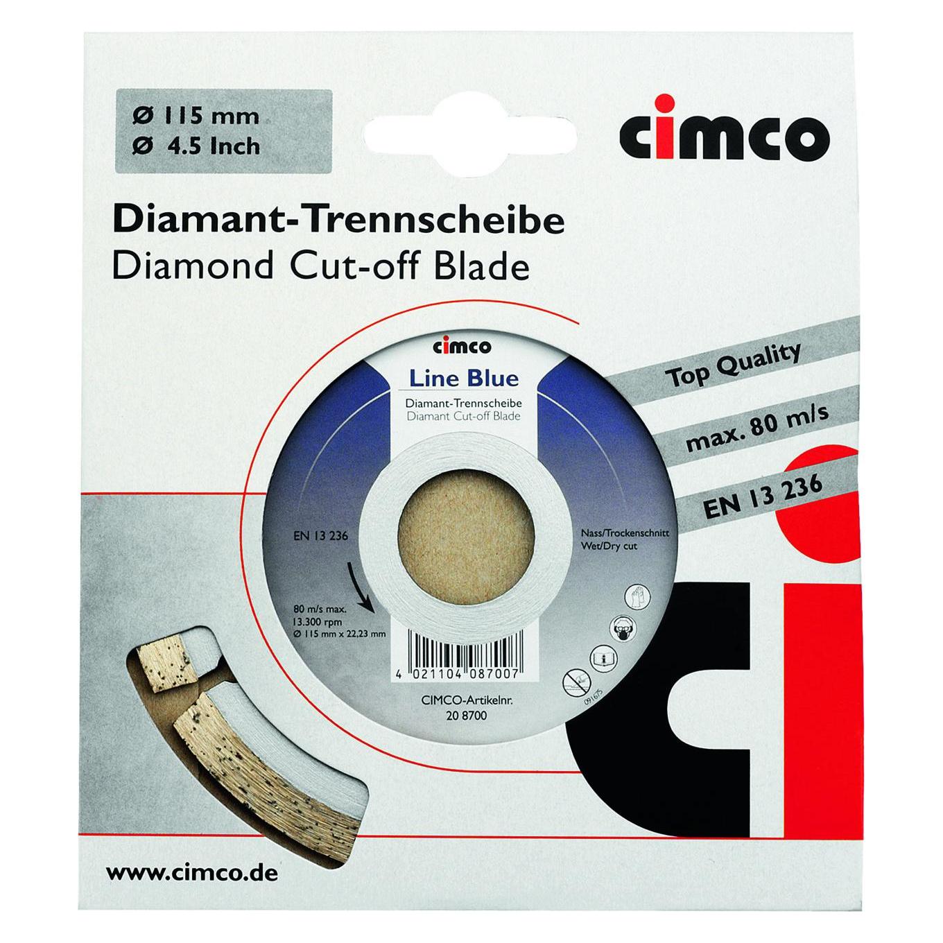 Cimco Diamant-Trennscheibe Pflaster Durchmesser 180 (208704)