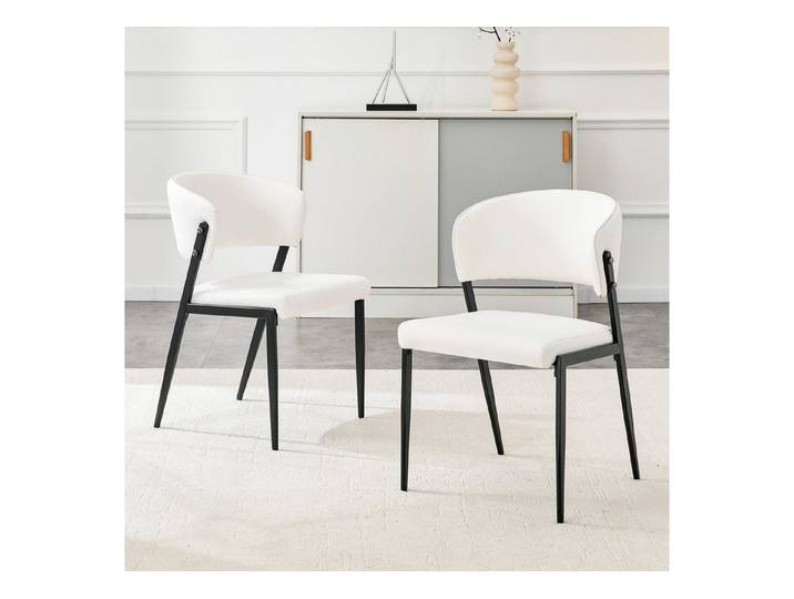 Fine Life Pro Esszimmerstuhl 2 Esszimmerstühle mit Metallgestell, gepolstert, Stabil und robust, für Esszimmer und Küche geeignet