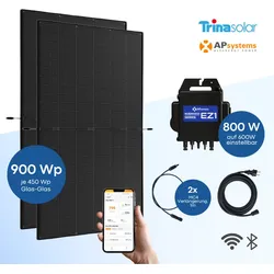Balkonkraftwerk Trina Solar 900 Wp Fullblack mit APsystems EZ1