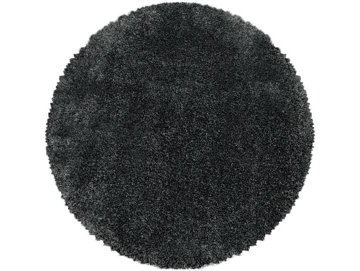 Tapis cosy rond à poils longs anthracite 160x160cm