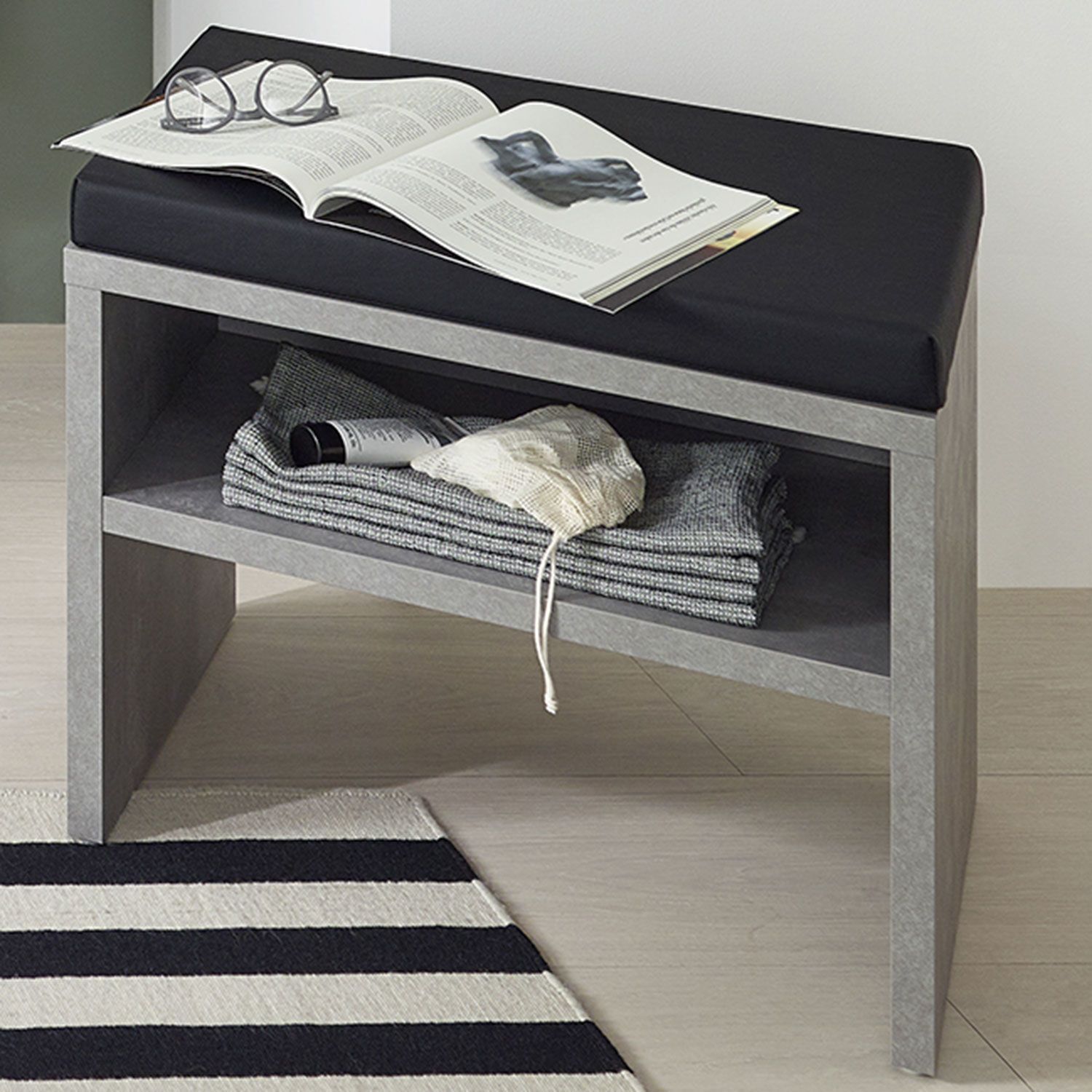 Puris Universal Sitzbank 60 cm mit Sitzkissen aus Kunstleder