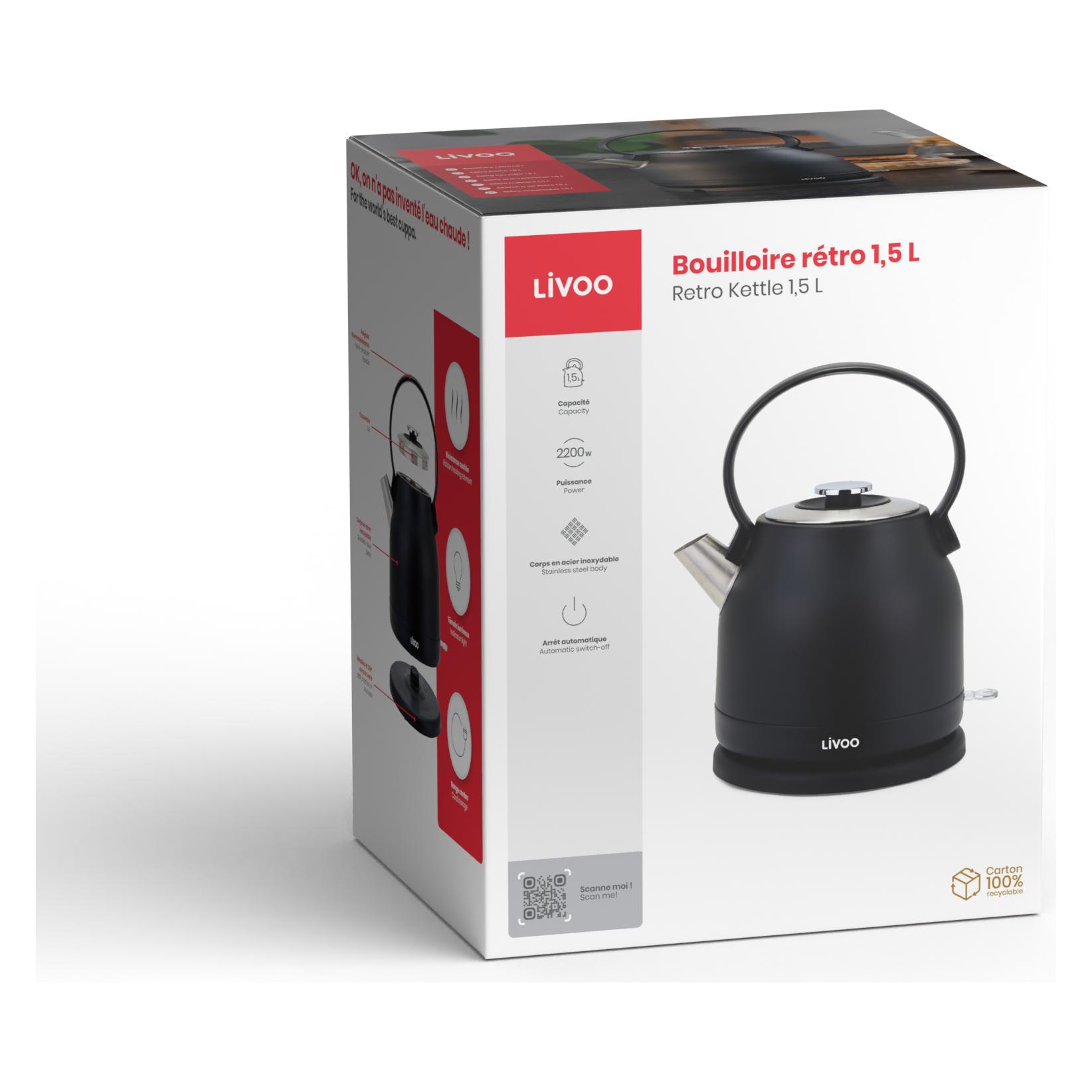 Livoo Retro Wasserkocher (1.50 l) (DOD202N)