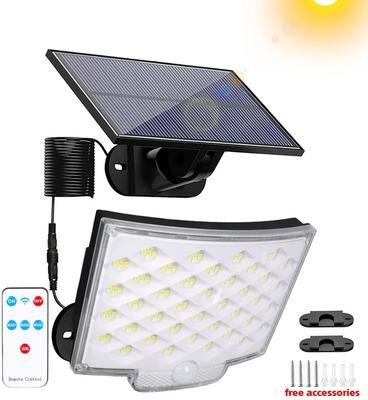 Inspired Living SolarGuard Pro Solar Motion Sensor Light With Separate Panel Waterproof Solar Flood Light Outdoor For Garden & Garage c