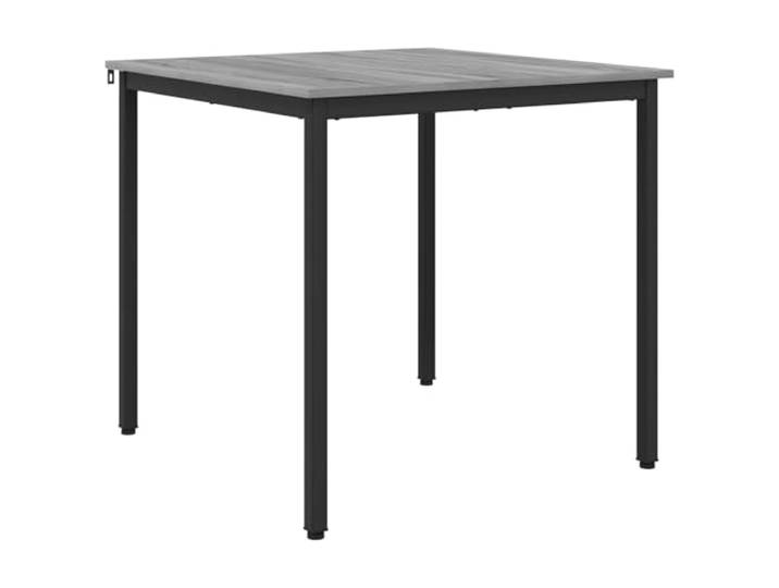 KFGWERSTY Esstisch 80 x 80 x 75 cm Holzwerkstoff Sonoma-Grau Sonoma Grau Quadratischer Esstisch für Esszimmer und Küche, schwarzes Metallgestell, pflegeleichte Oberfläche, für den Innenbereich