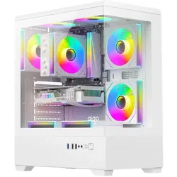 Darkflash Tech DarkFlash C365 computer case (white) + 5 fans (ATX, E-ATX, ITX, Mini-ATX), PC Gehäuse, Weiss