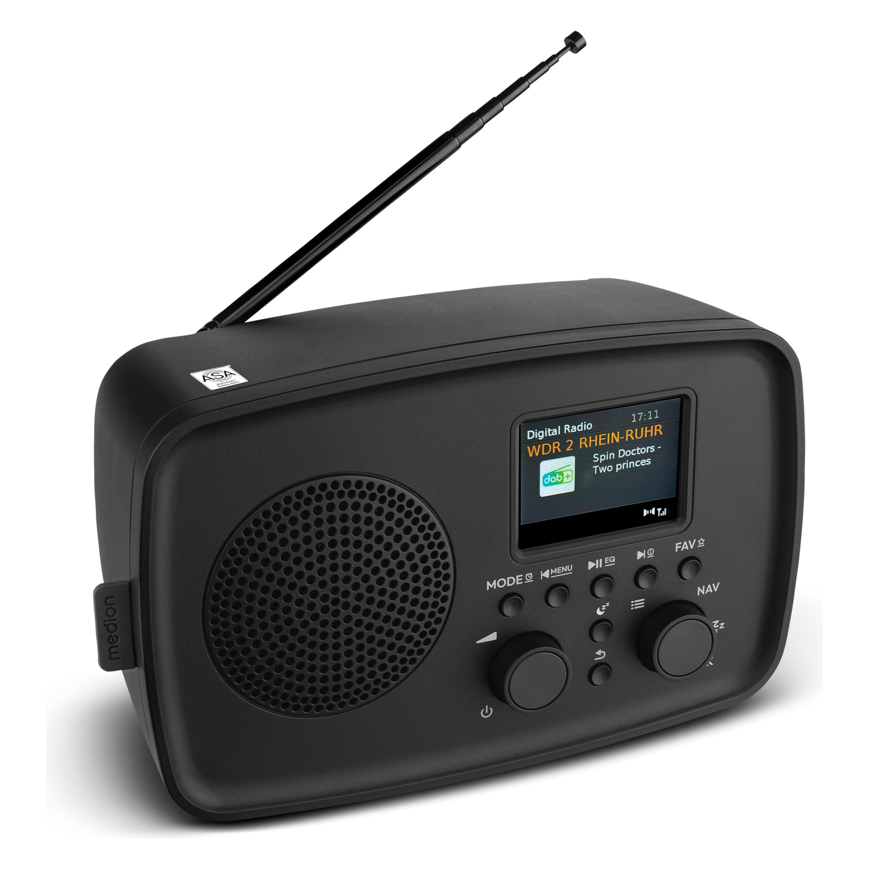 Medion LIFE DAB+ Radio DRE-1 schwarz (DAB+, Bluetooth, WLAN) (50079346)