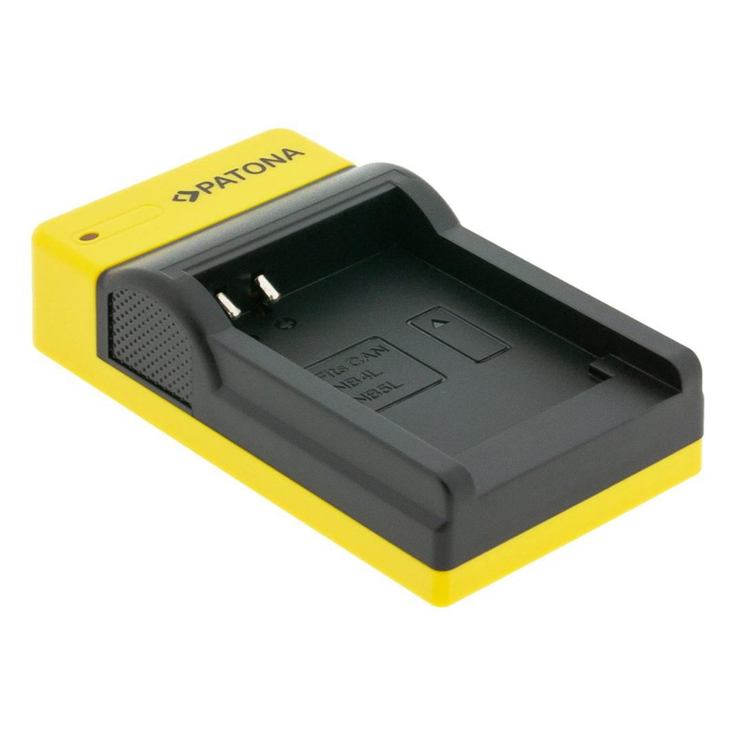 Patona Slim USB Ladegerät mit USB-C Input f. Canon NB-4L Digital Ixus i zoom i zoom i7 i7 800 IS 8 (Kamera Akku Ladegerät) (PT151504)