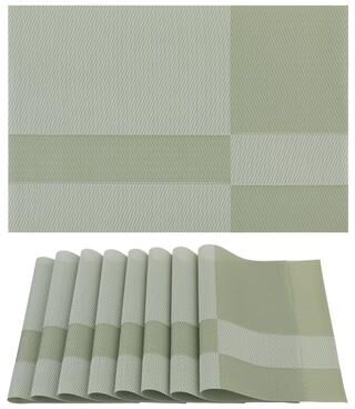 Unique Set of 8 Wipeable Placemats for Kitchen Dining Table Decor