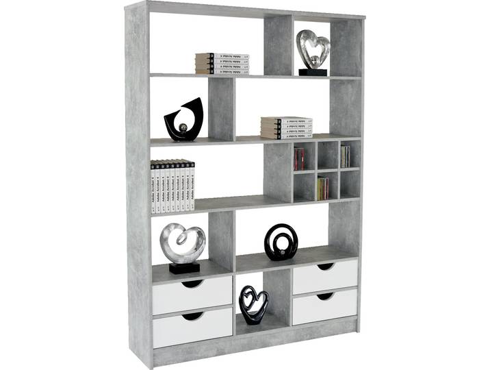 Z2 Raumteiler / Regal MEGGY, beton, Holznachbildung