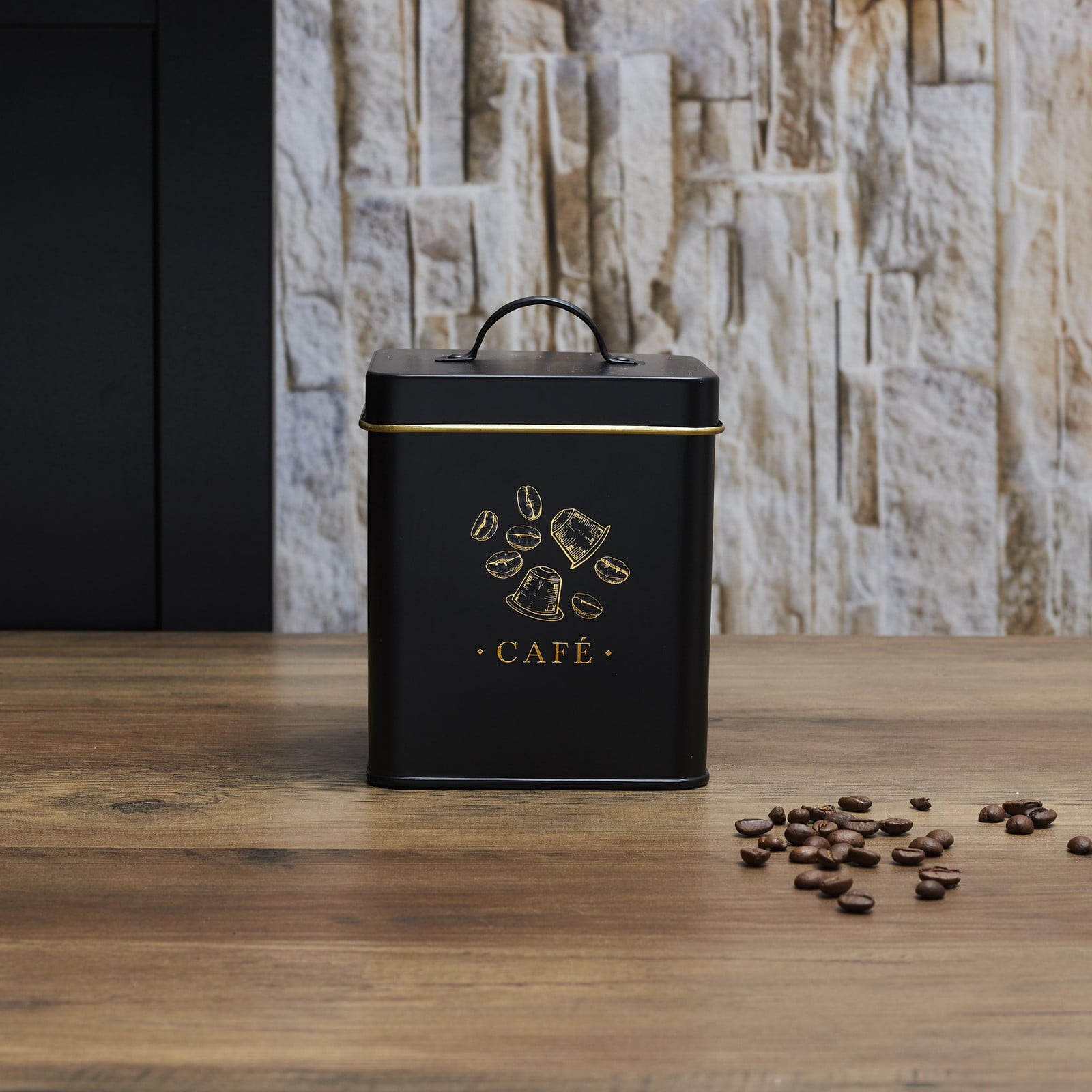 Cook Concept Koffiebox M12 Zwart en Goud van Metaal