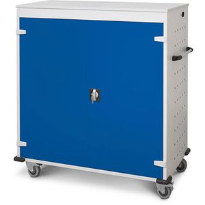 Rotstahl Laptopwagen 463383, grau / blau, 30 Ladeplätze