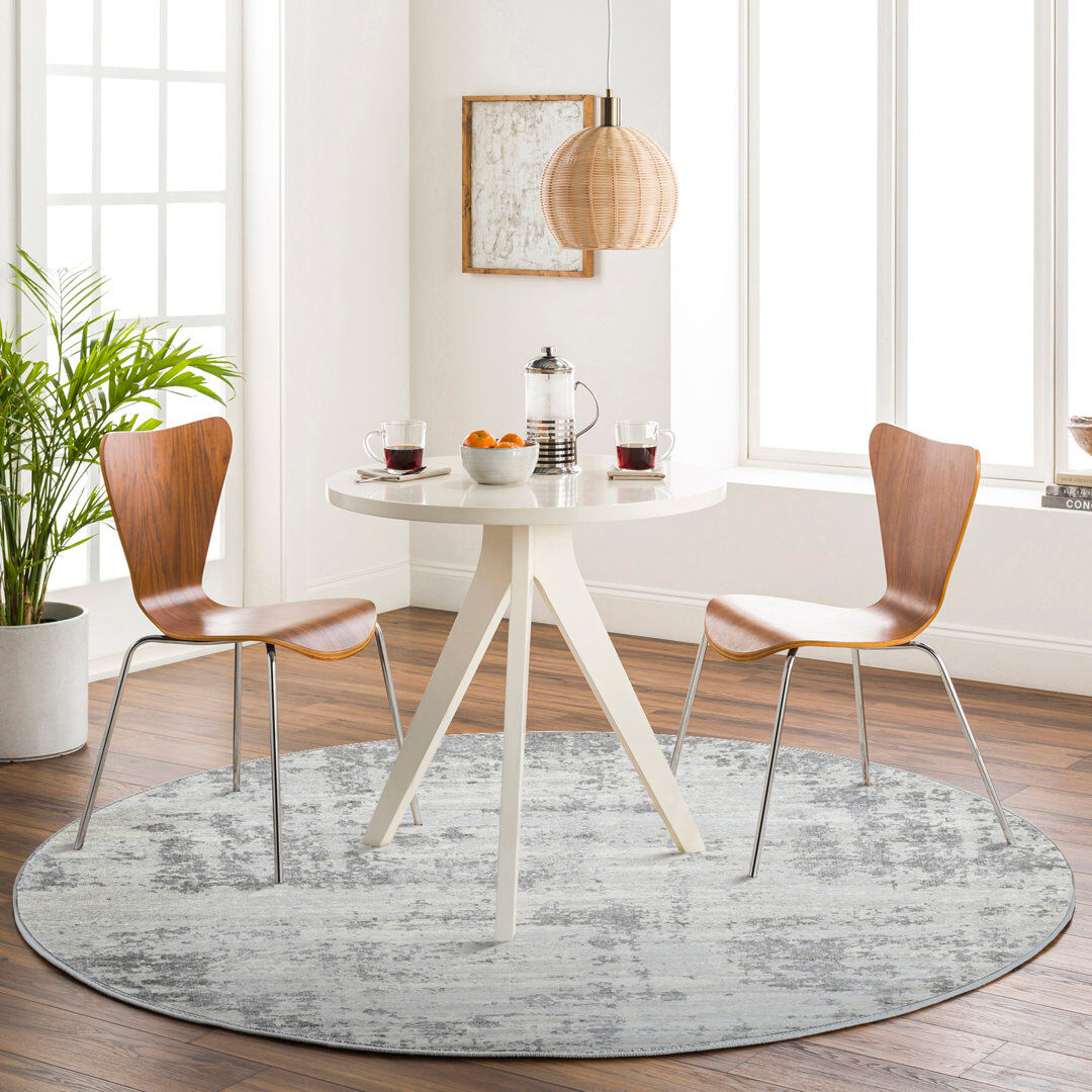Mistana Abstract Area Rug Ivory;Gray Round 200cm