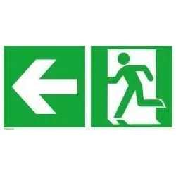 Fluchtwegschild Rettungszeichen 400x200mm Folie Rettungsweg links