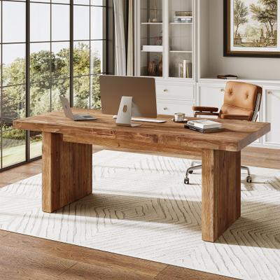 YUZHOU 63 Inch Solid Wood Executive Office Desk, Large Computer Writing Table