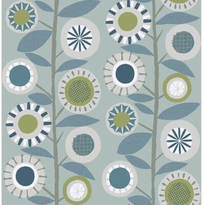 A-Street Prints Sisu Light Blue Floral Geometric Wallpaper