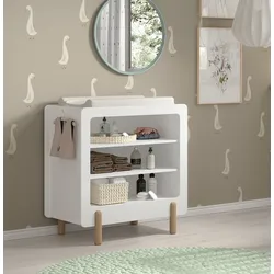 JAXX SMILE Wickelkommode mit 3 offenen Fächern, Ausf. MDF weiß lackiert