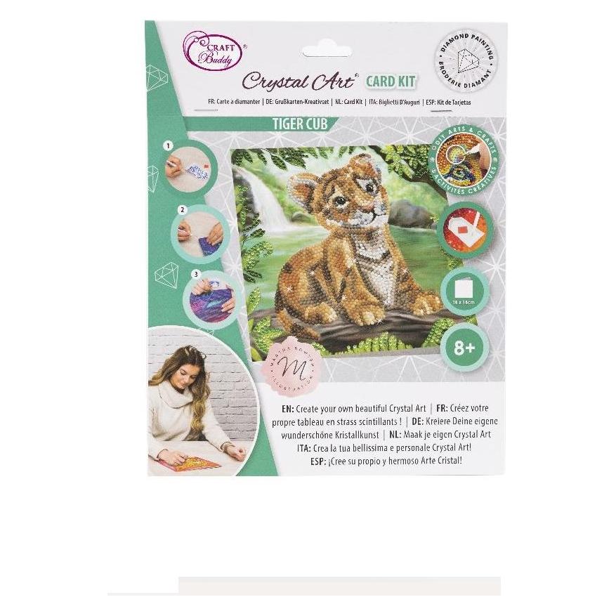 Craft Buddy Tiger Cub, 18x18cm Crystal Art Card (CCK-A123)