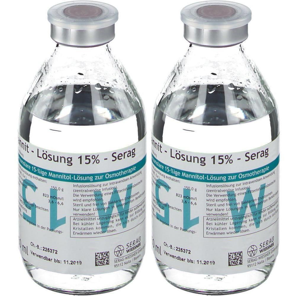 Mannit 15% Serag Infusionslösung Glas 2x 2x10x250 ml