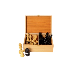 Engelhart Schachfiguren Buchsbaum schwarz-natur - Königshöhe 87 mm 257733