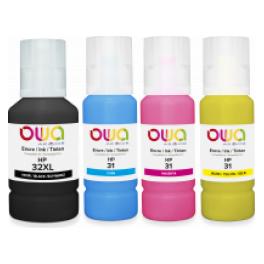 Armor OWA OWA Tintenflaschen-4er-Set kompatibel Canon GI-56 BKCMY schwarz (140ml) (B, C, M, Y) (K10620OW)