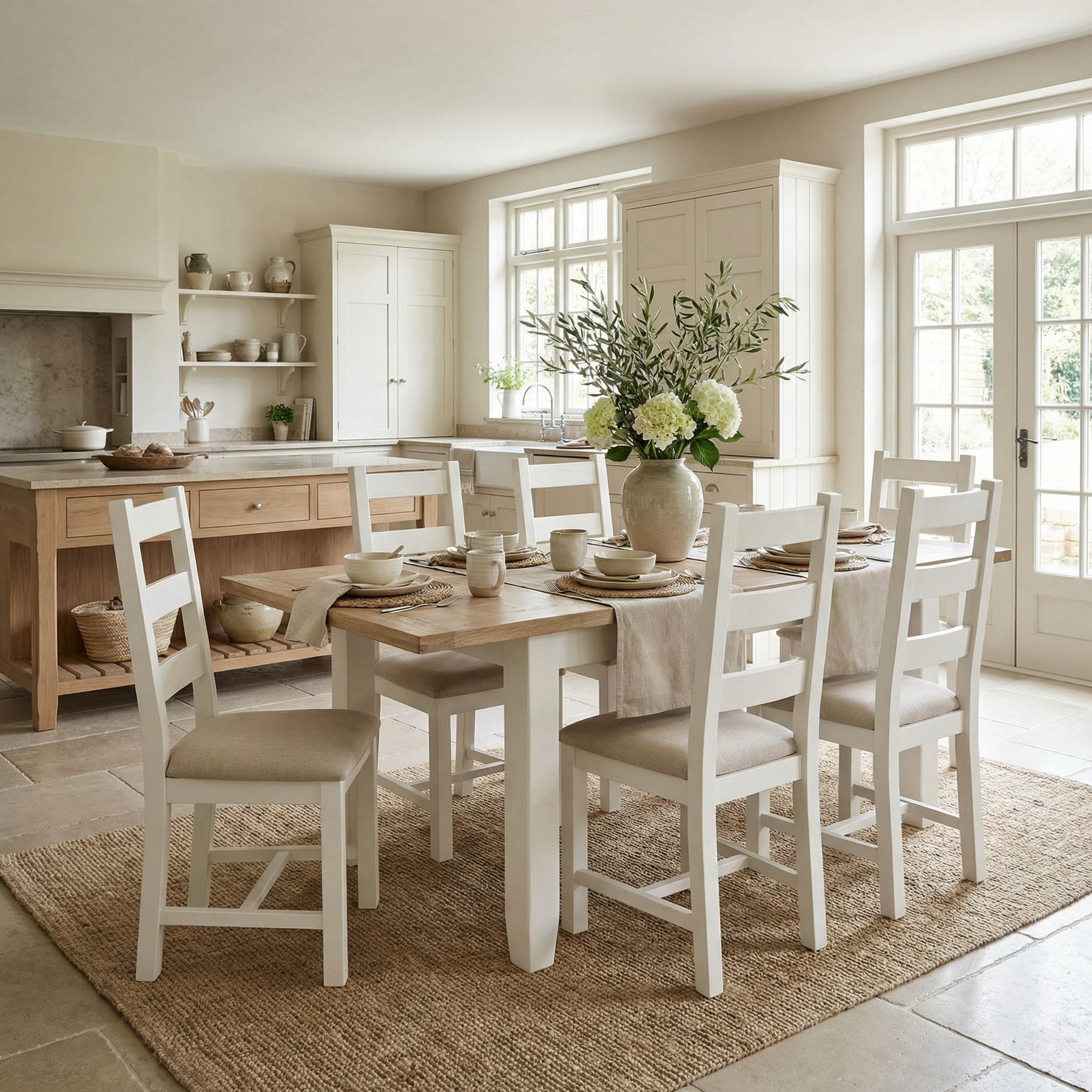 Burford 4-6 Seater Extending Dining Table in Warm White