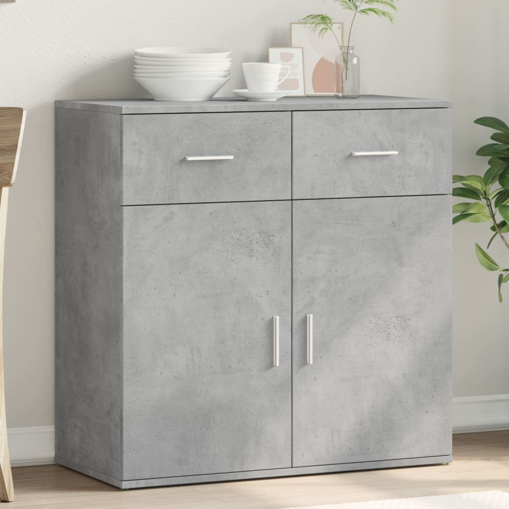 Alpen Home Lilya 79 cm W Sideboard Concrete Grey 80cm H X 79cm W X 38cm D