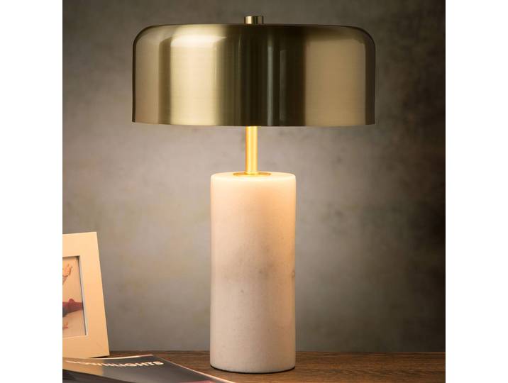 Lucide Fensterbank Tischlampe Mirasol, weiß / opal, für Wohn- / Esszimmer, Stein, Tischlampe