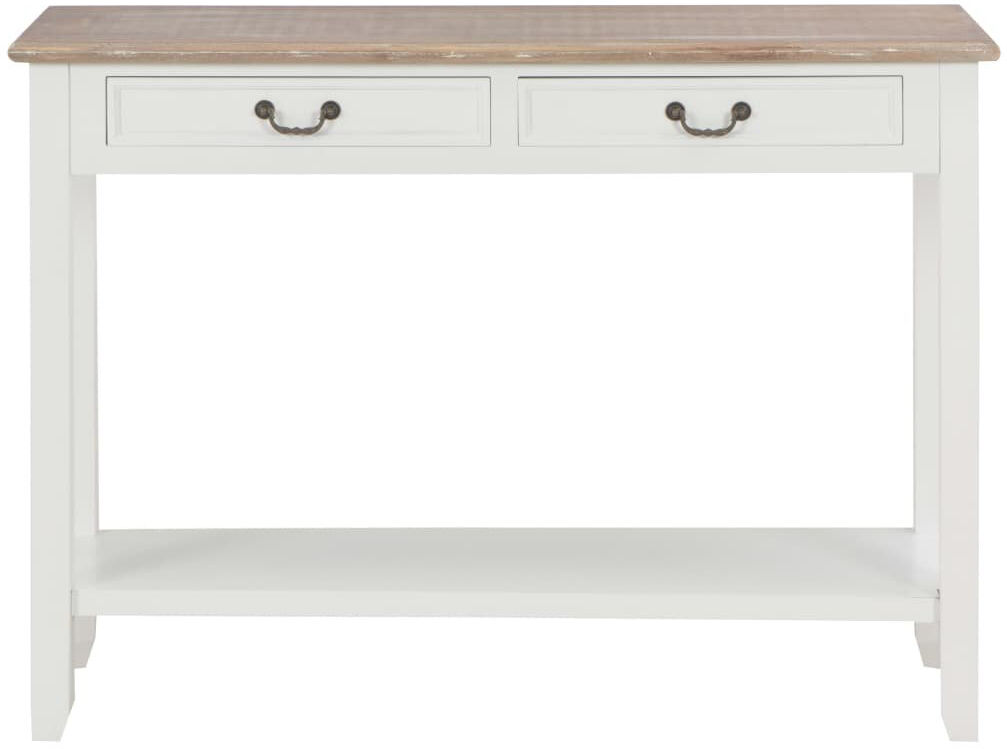 Fernleaf Raymond 110cm Console Table White/Brown 80cm H X 110cm W X 35cm D