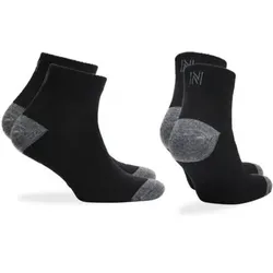 NORFOLK Wandersocken Doppel­lagige Merinowolle Trekkingsocken gegen Blasen, Avery qtr, Größe 39-42 in Schwarz Schwarz