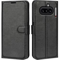 Cover-Discount Nothing Phone (4a) - Leder Etui Hülle (Nothing Phone (4a)), Smartphone Hülle, Schwarz
