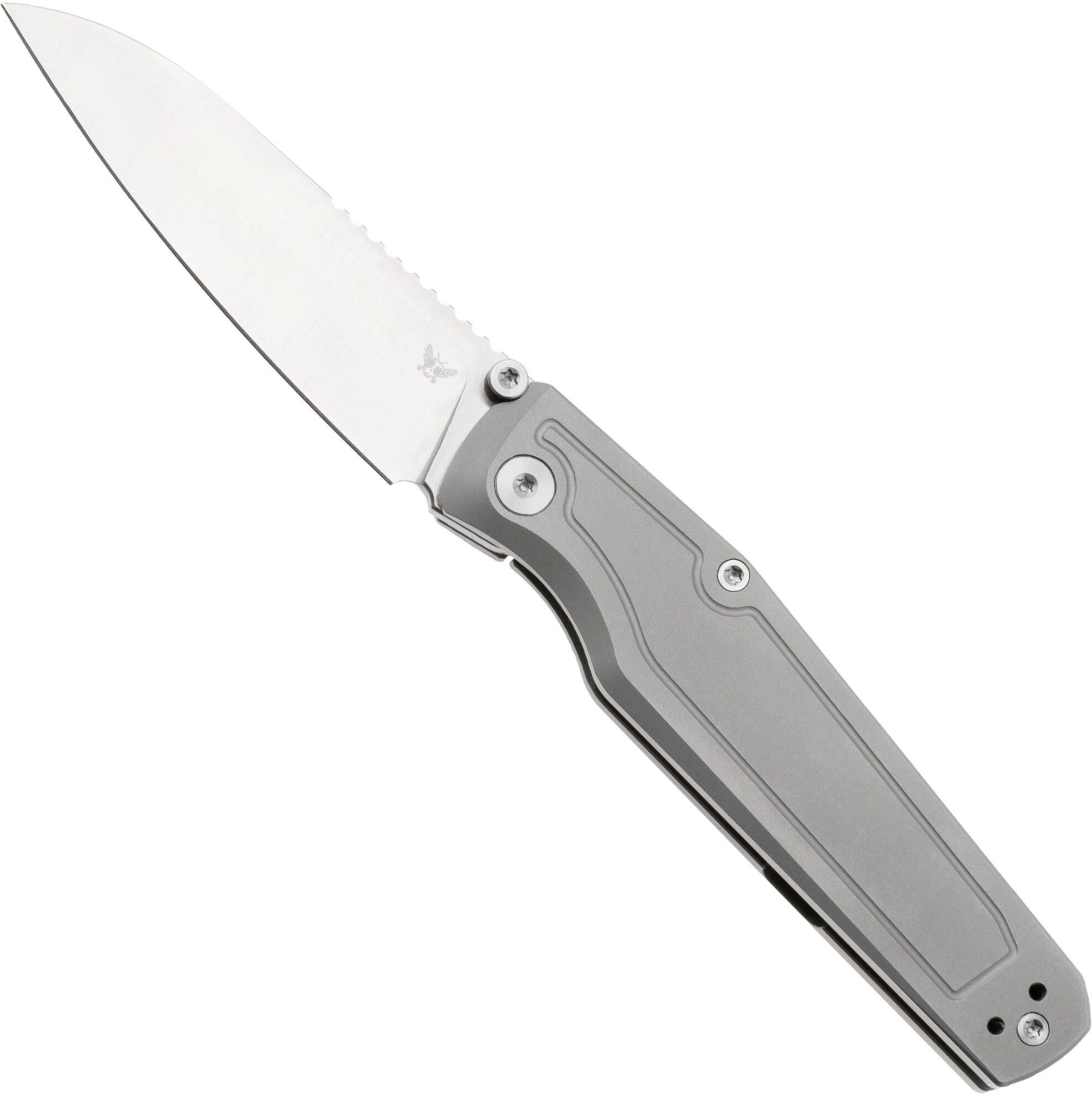 Flytanium Concourse 1445 Satin 14C28N, Blasted Titanium coltello da tasca, Demeter Designworks design