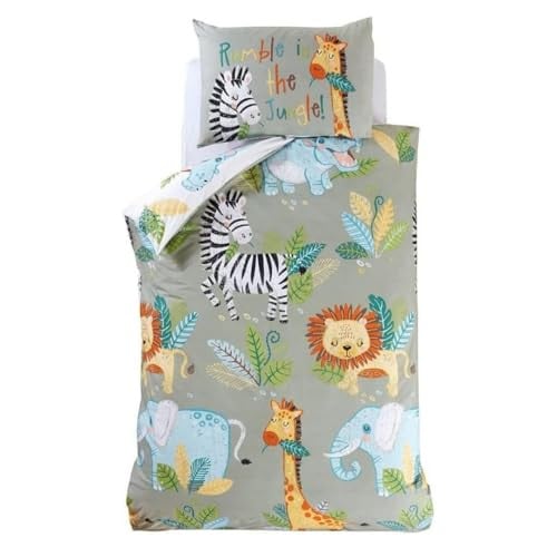 Rapport Home Rumble In The Jungle kinderbeddengoedset met kussensloop, groen, 135 x 200 cm