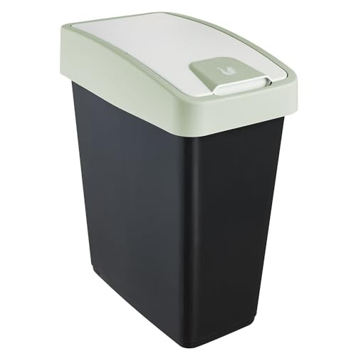 Keeeper Magne Premium afvalbak met klapdeksel, 25 l, Groen, B: 39,5 cm, D: 24 cm, H: 47,5 cm