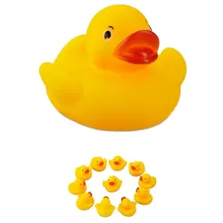 Relaxdays 48 x Badeente 5cm Gelb,Rot