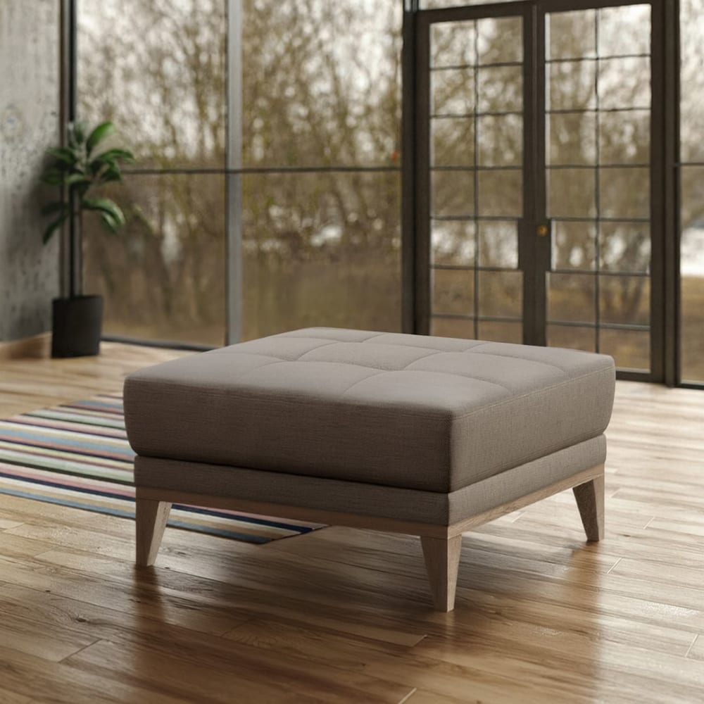 Mesonica Pouf en polyester brun Marron 75x42x75cm