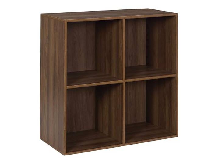 HOME DECO FACTORY - HD0577 - Rangement Modulable 4 Cases en Bois Foncé - Étagère Pratique et Élégante pour Livres et Objets Déco - Idéale pour Optimiser l'espace - Taille 4 Cases - Couleur Marron