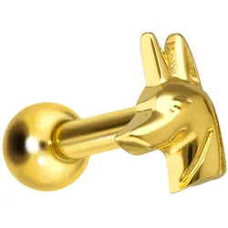 Titan Ohrpiercing mit Innengewinde ANUBIS KOPF