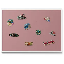 MAGNETTAFEL 100x70 cm Weißer Rahmen Pastellrosa