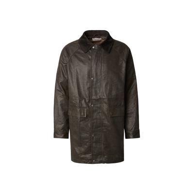 Winterjacke ANOTHER COTTON LAB "Another Cotton Lab Long Another Waxed Coat", Herren, Gr. M, braun (chocolate), 100% Baumwolle, unifarben, normal, amerikanischer Ausschnitt, Jacken Winterjacke