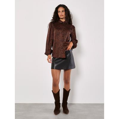Hemdbluse APRICOT "Apricot Micro Animal Self Stripe Hemd", Damen, Gr. XS (34), rot (rust), Obermaterial: 100% Polyester PES., Blusen Hemdbluse