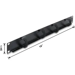 DELOCK 19 1HE Kabelmanagem. Panel 4x Klett-Kabelbinder schw