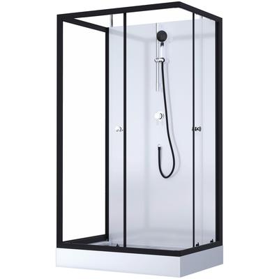 Komplettdusche MARWELL "Black and White", weiß, B:110cm H:200cm T:80cm, Duschkabinen, inkl. Armaturen