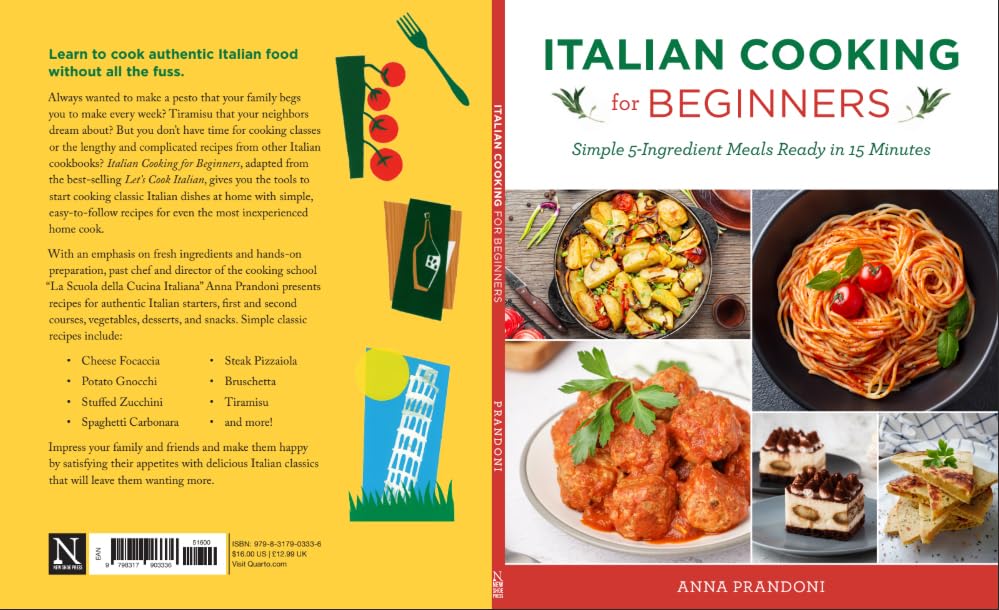 New Shoe Press Italian Cooking for Beginners by Anna Prandoni - Paperback Italian Cookbook - Quick, Simple Recipes for Home Cooks