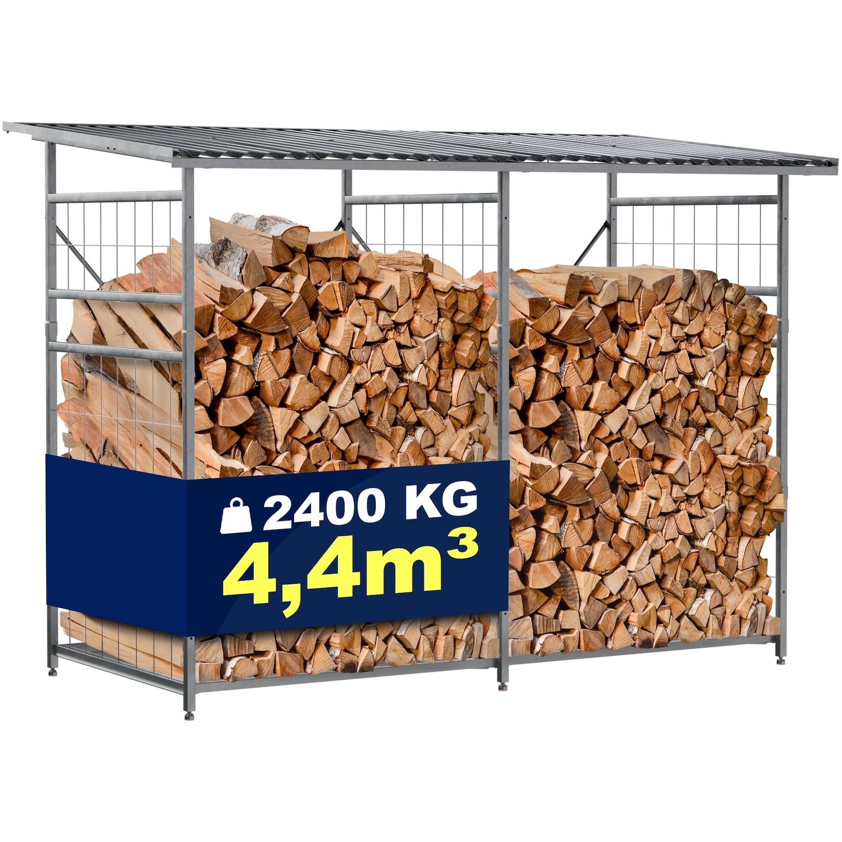 CLP Brennholzregal Macon mit Erweiterung Farbe: metall, Set-Inhalt: Brennholzregal + Erweiterung