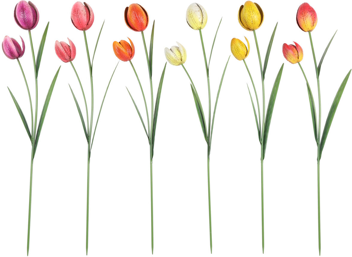 Flamingo Oldenburger Flamingo Gartenstecker Tulipa Metall 26 x 100 cm mehrfarbig
