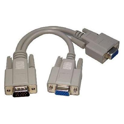 Cables Direct CDL 0.2m SVGA 1x M to 2x F Split (0.20 m) (EX-088)