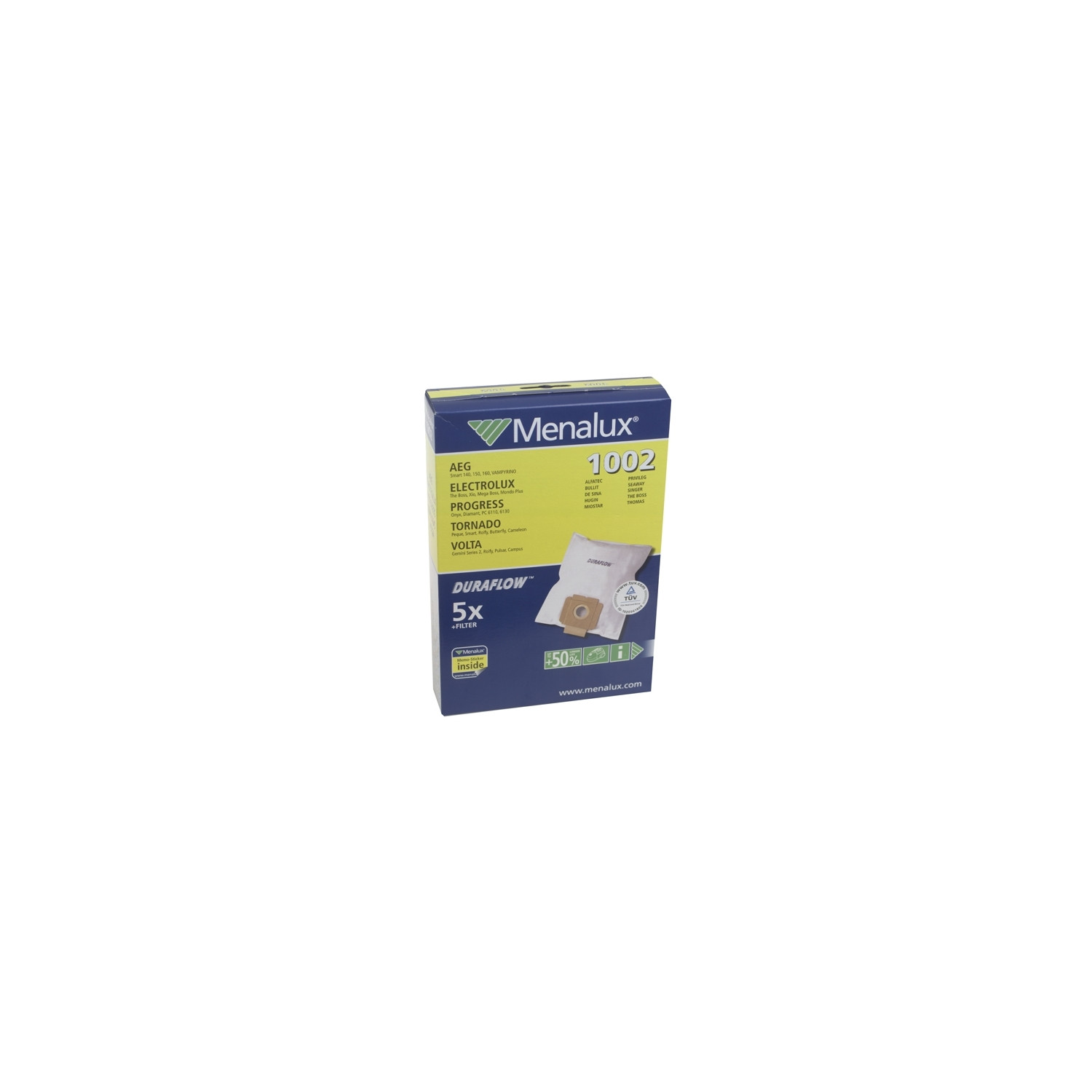 Menalux Stofzuigerzakken set voor AEG Vampyrino en Zanussi 3712 1002, 5-delig inclusief filter