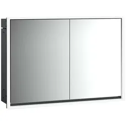 emco loft Lichtspiegelschrank, 1000mm, 2 Türen, Unterputzmodell, schwarz/spiegel, 979813313, Ausführung: 2 Türen